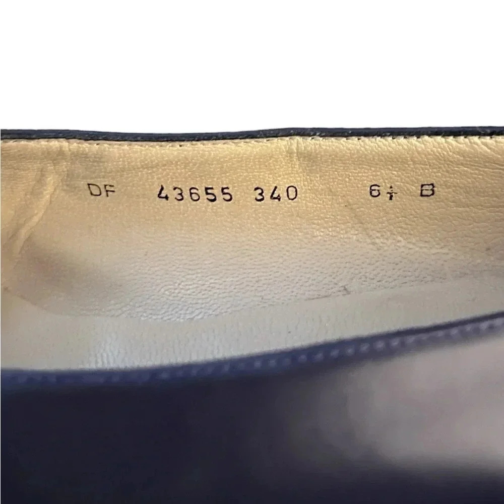 Salvatore Ferragamo Screened Leather Cap Toe Pumps Classic Vintage - Picture 4 of 12